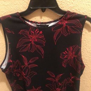 Worn once George stunning black & red top. Gorgeous floral design. Medium.